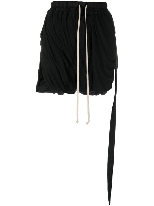 Black Phleg Cotton Drawstring Shorts