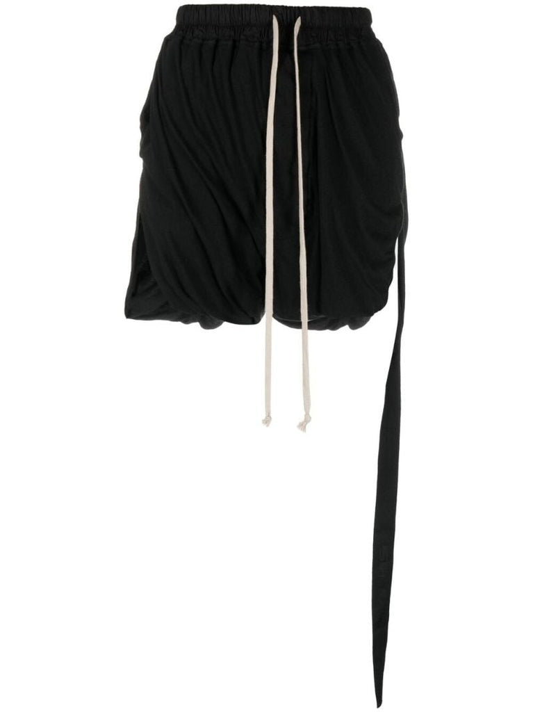 Black Phleg Cotton Drawstring Shorts