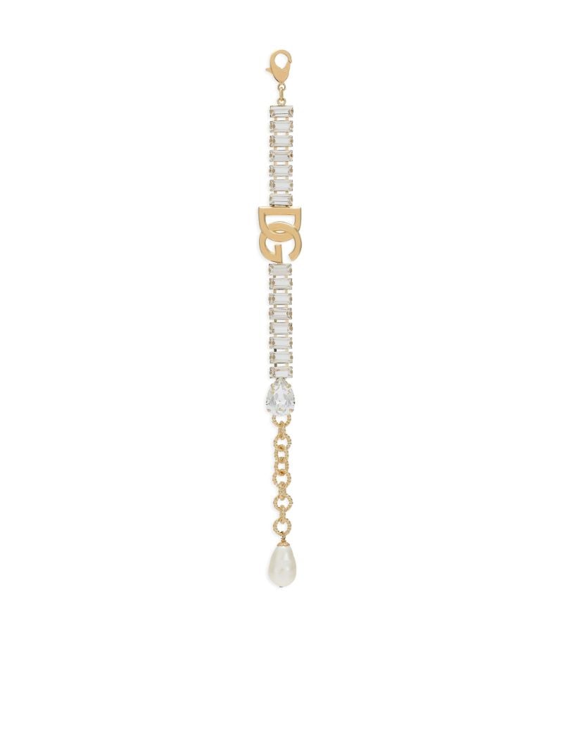 Gold-tone Logo Crystal-embellished Bracelet