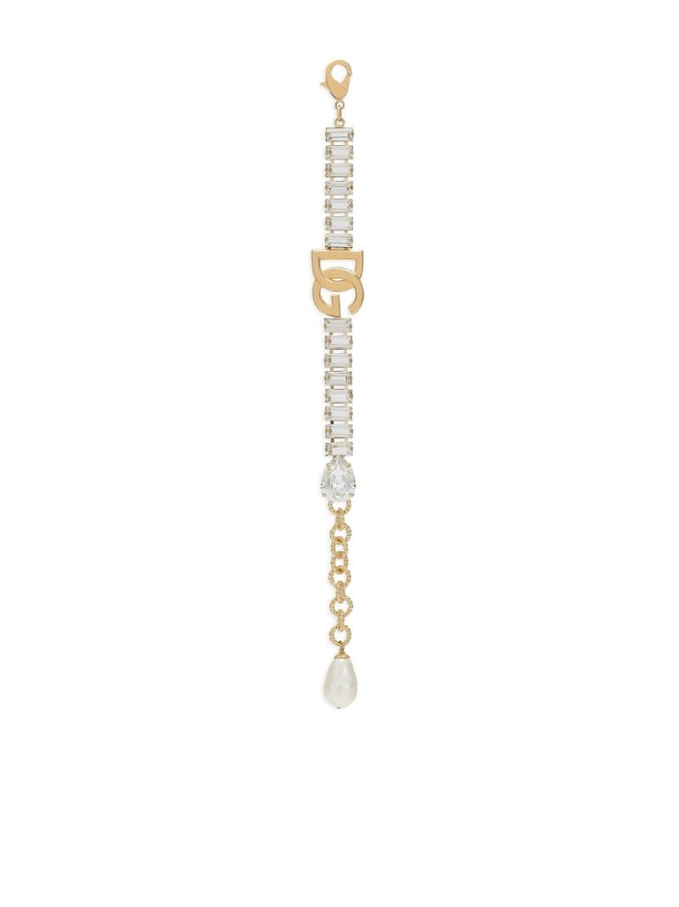 Gold-tone Logo Crystal-embellished Bracelet
