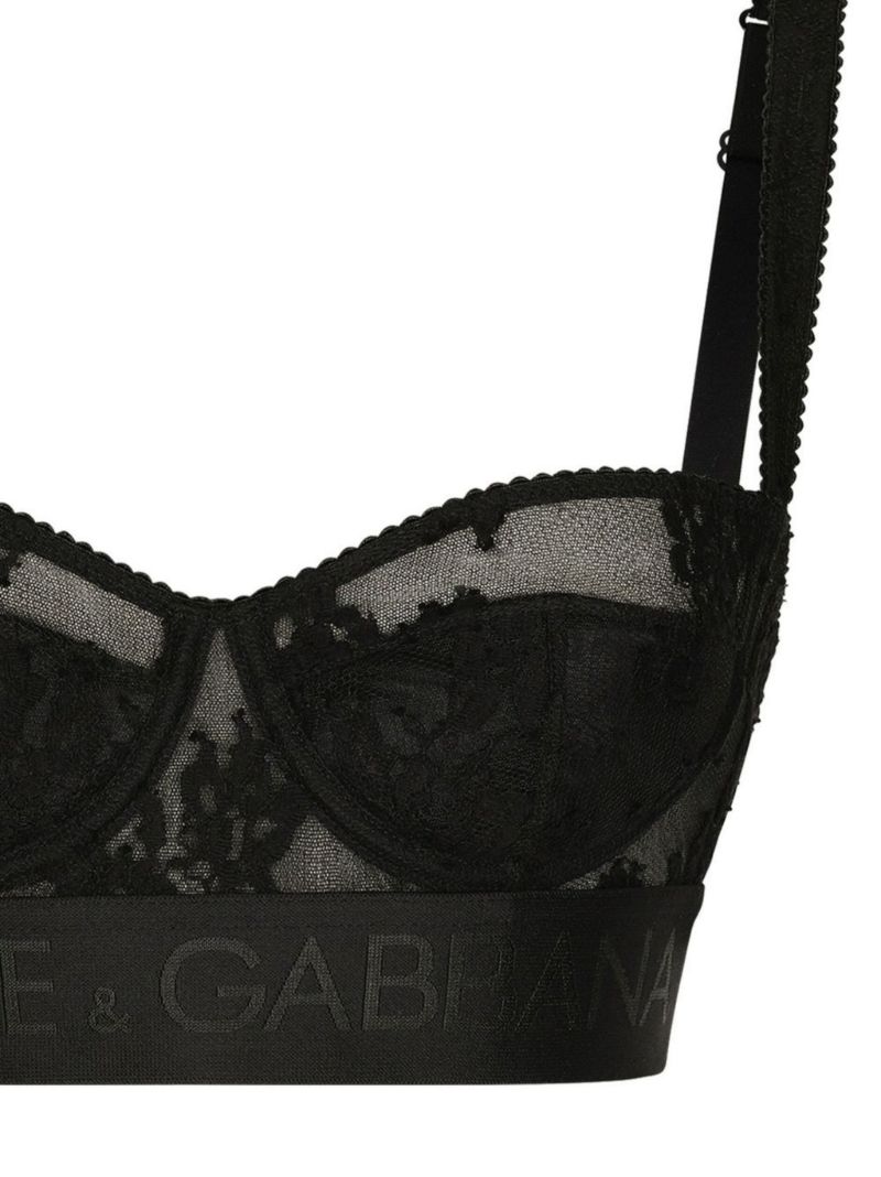 Black Lace Balconette Bra