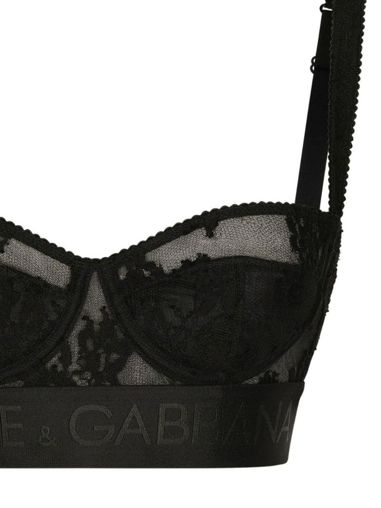 Black Lace Balconette Bra