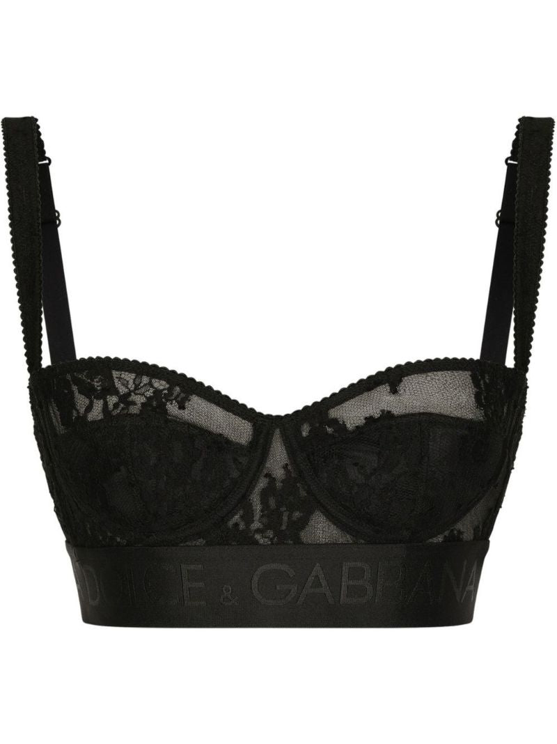 Black Lace Balconette Bra