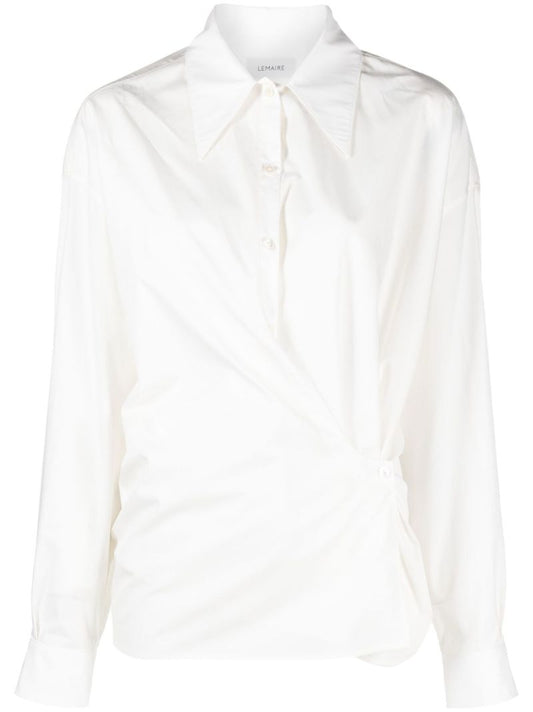 White Cotton Wrap Shirt
