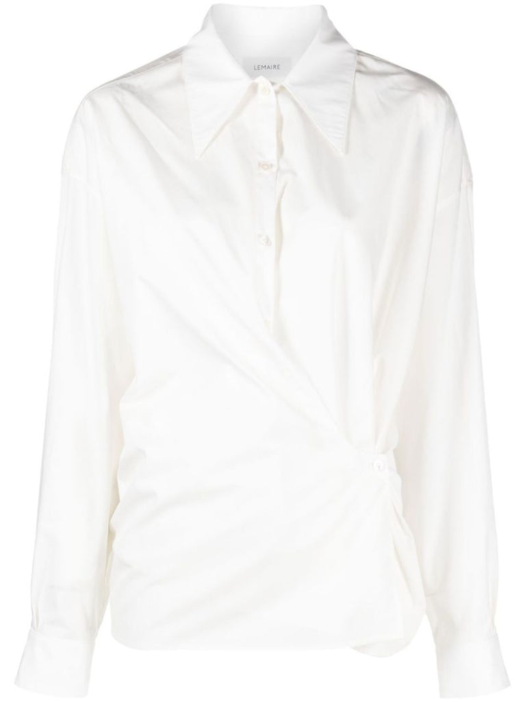 White Cotton Wrap Shirt