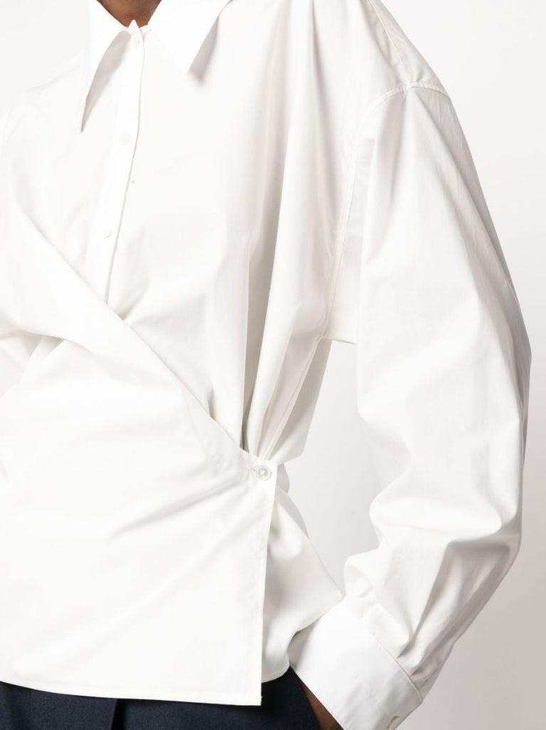 White Cotton Wrap Shirt