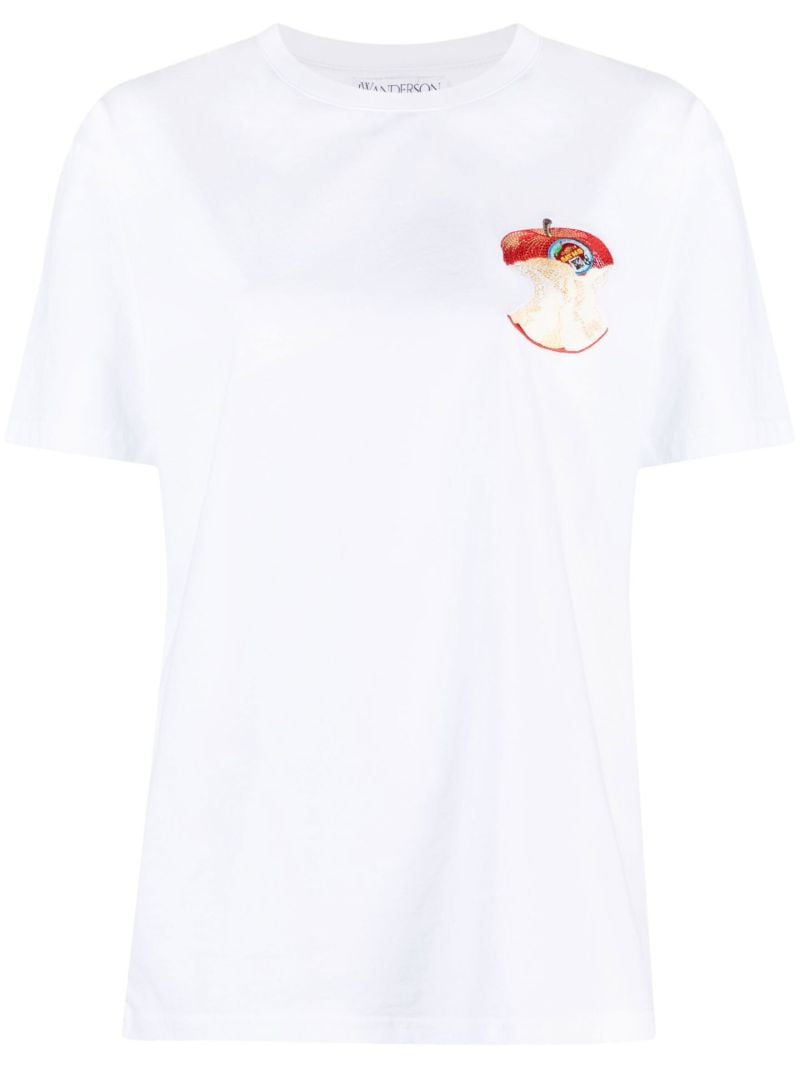 White Apple Logo Organic Cotton T-shirt