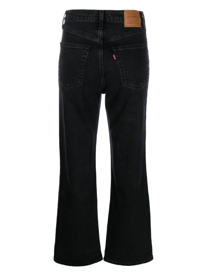 Black Ribcage Straight-leg Cropped Jeans