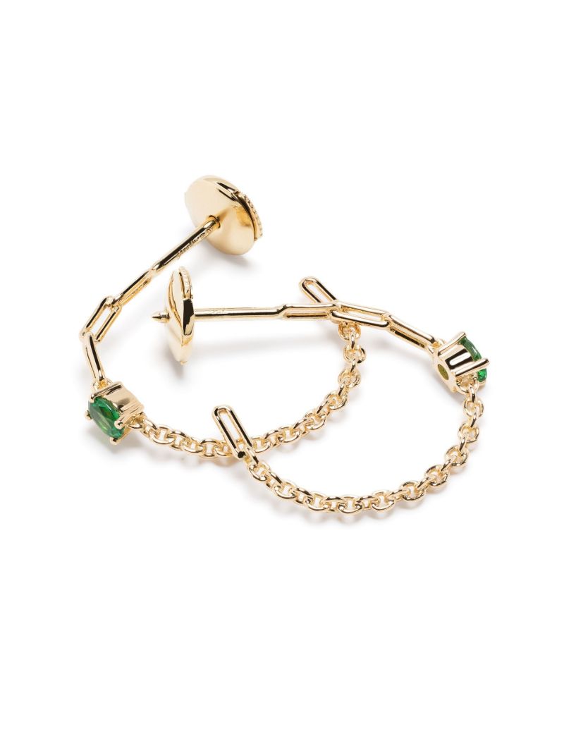 18k Yellow Gold Tsavorite Hoop Earrings