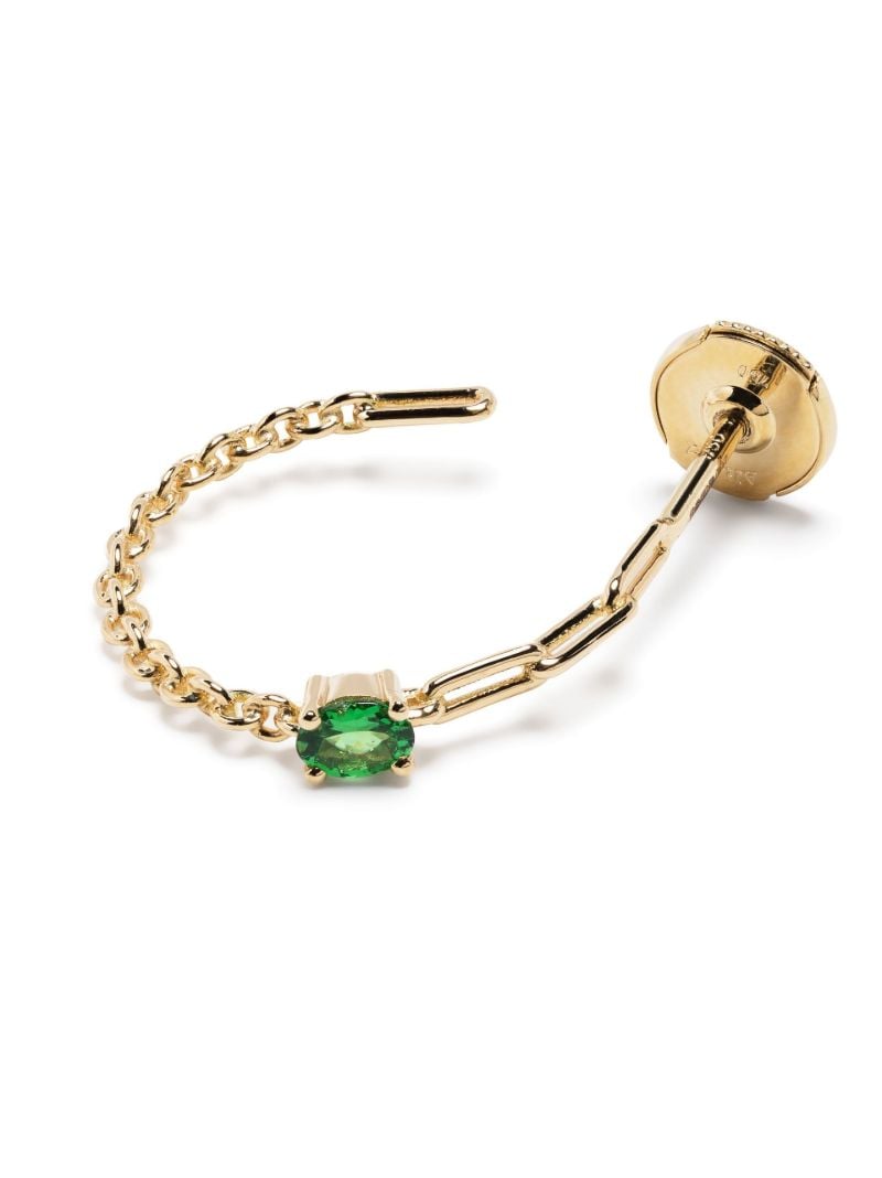 18k Yellow Gold Tsavorite Hoop Earrings