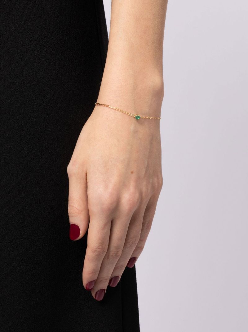18k Yellow Gold Solitaire Emerald Bracelet