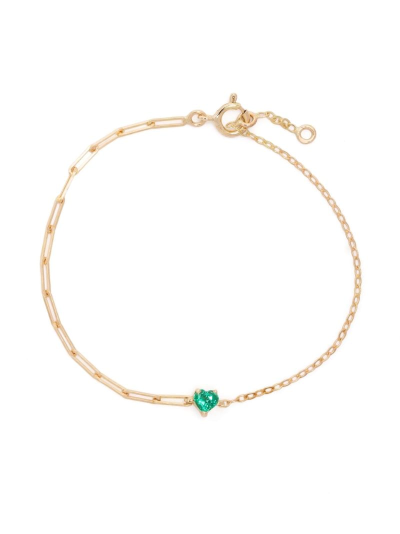 18k Yellow Gold Solitaire Emerald Bracelet