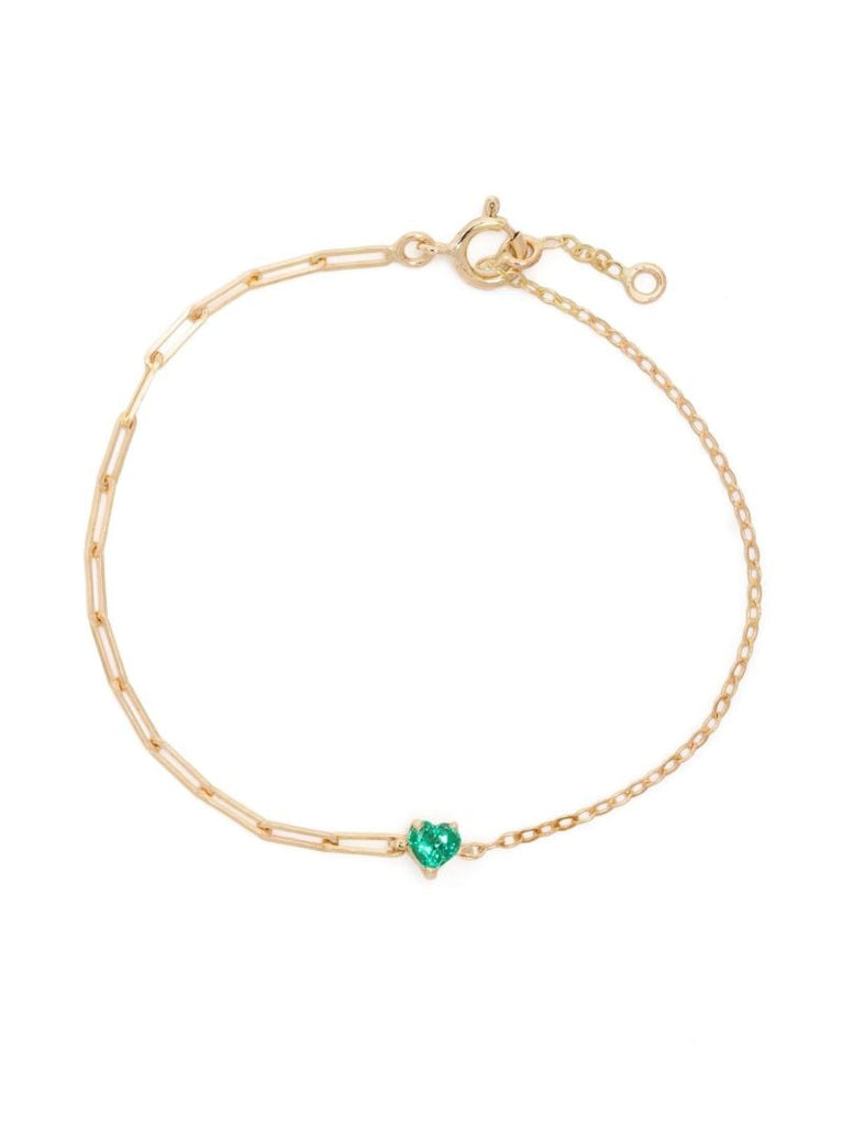 18k Yellow Gold Solitaire Emerald Bracelet