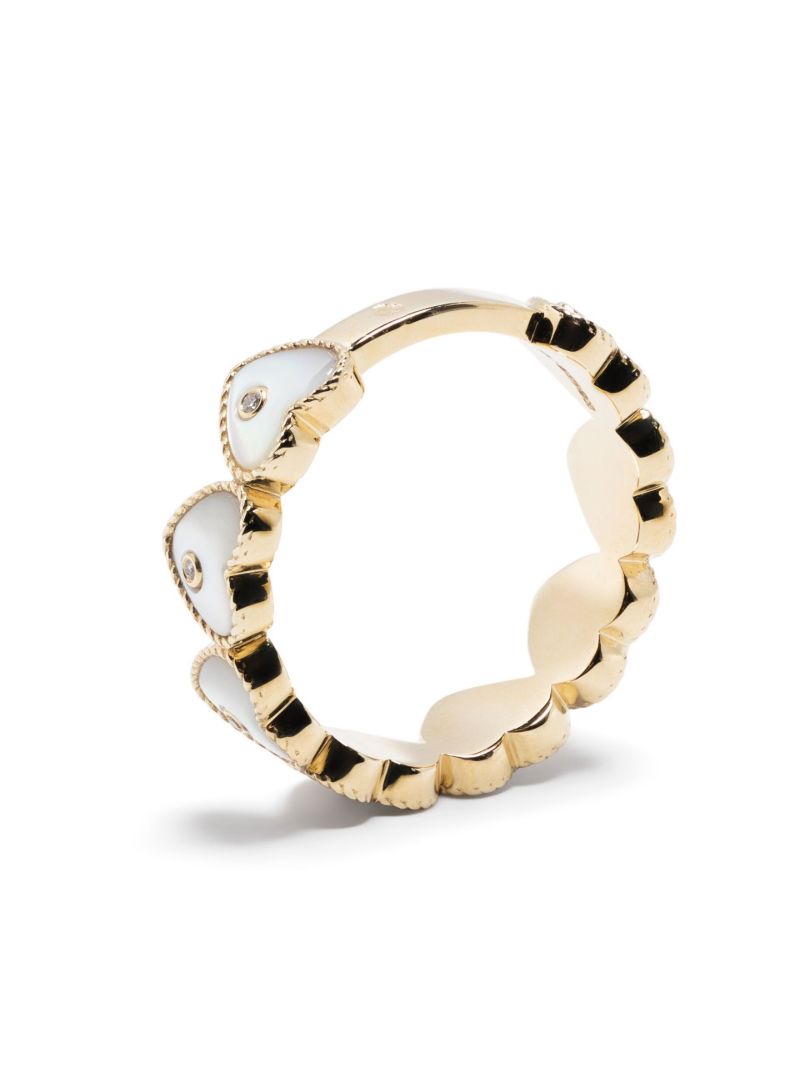 9k Yellow Gold Alliance Multi Coeur Diamond Ring