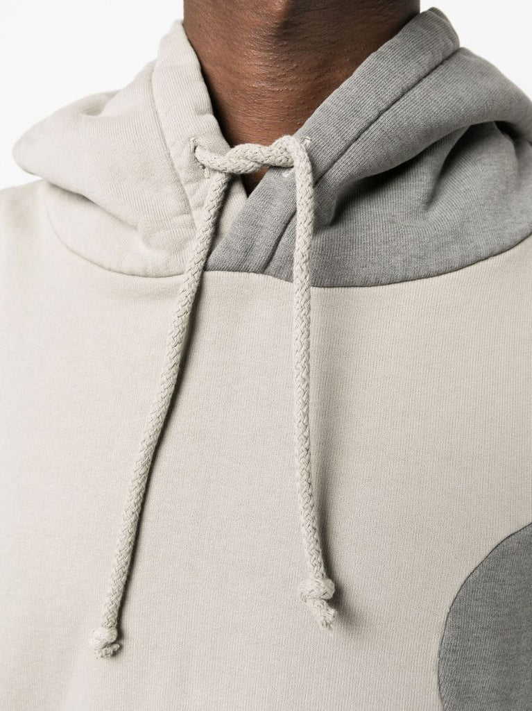 Grey Patchwork Cotton Hoodie