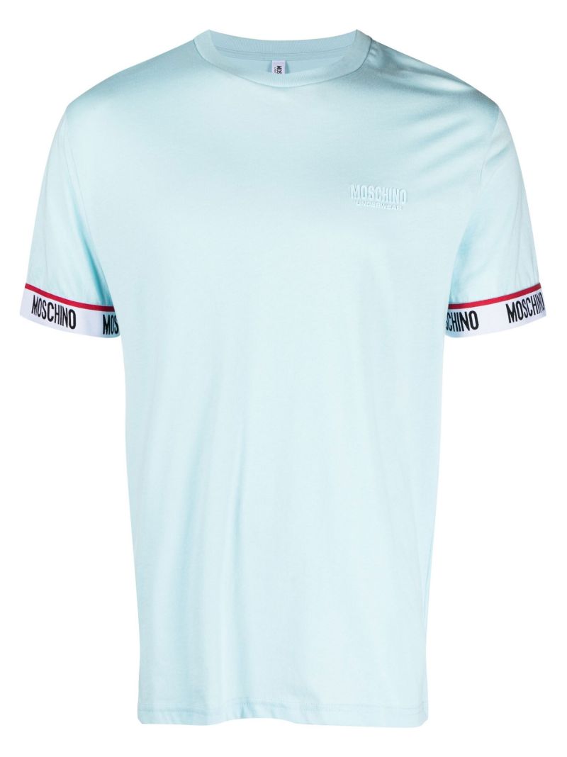 Blue Logo Tape Cotton T-shirt