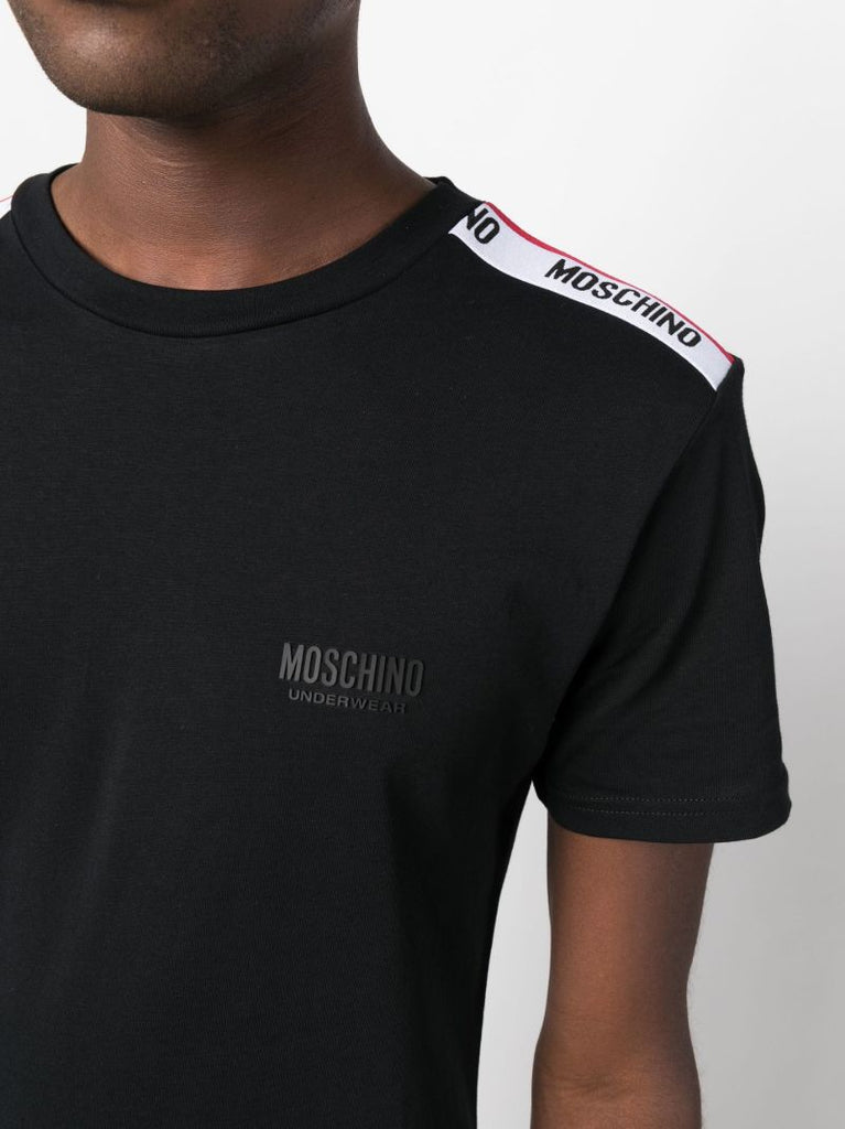 Black Logo Tape Cotton T-shirt