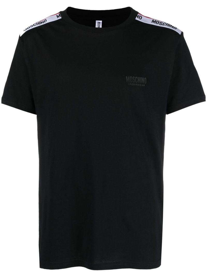 Black Logo Tape Cotton T-shirt