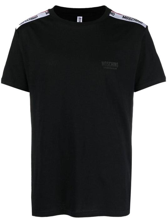 Black Logo Tape Cotton T-shirt