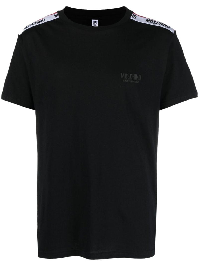 Black Logo Tape Cotton T-shirt