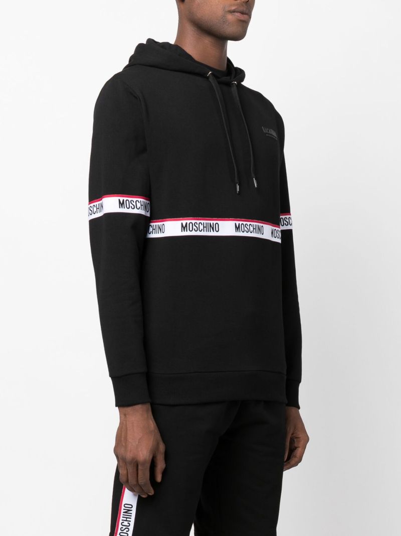 Black Logo Tape Cotton Hoodie