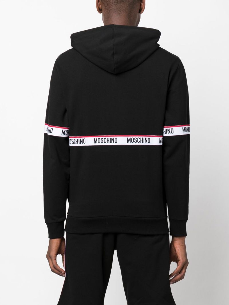 Black Logo Tape Cotton Hoodie