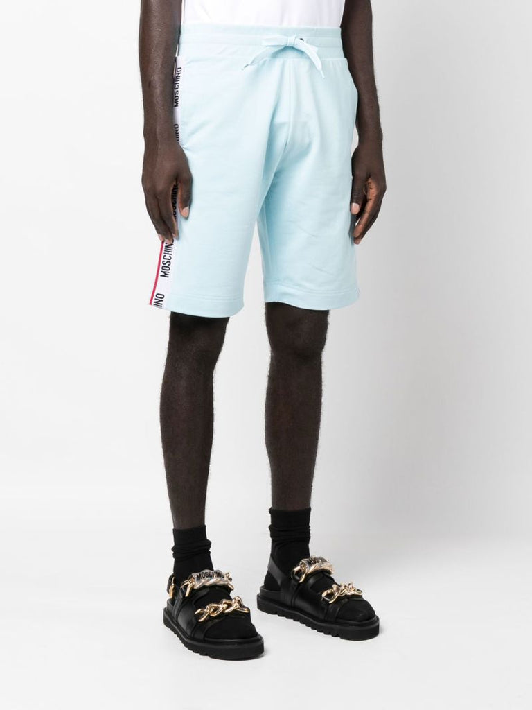 Blue Logo Tape Cotton Track Shorts