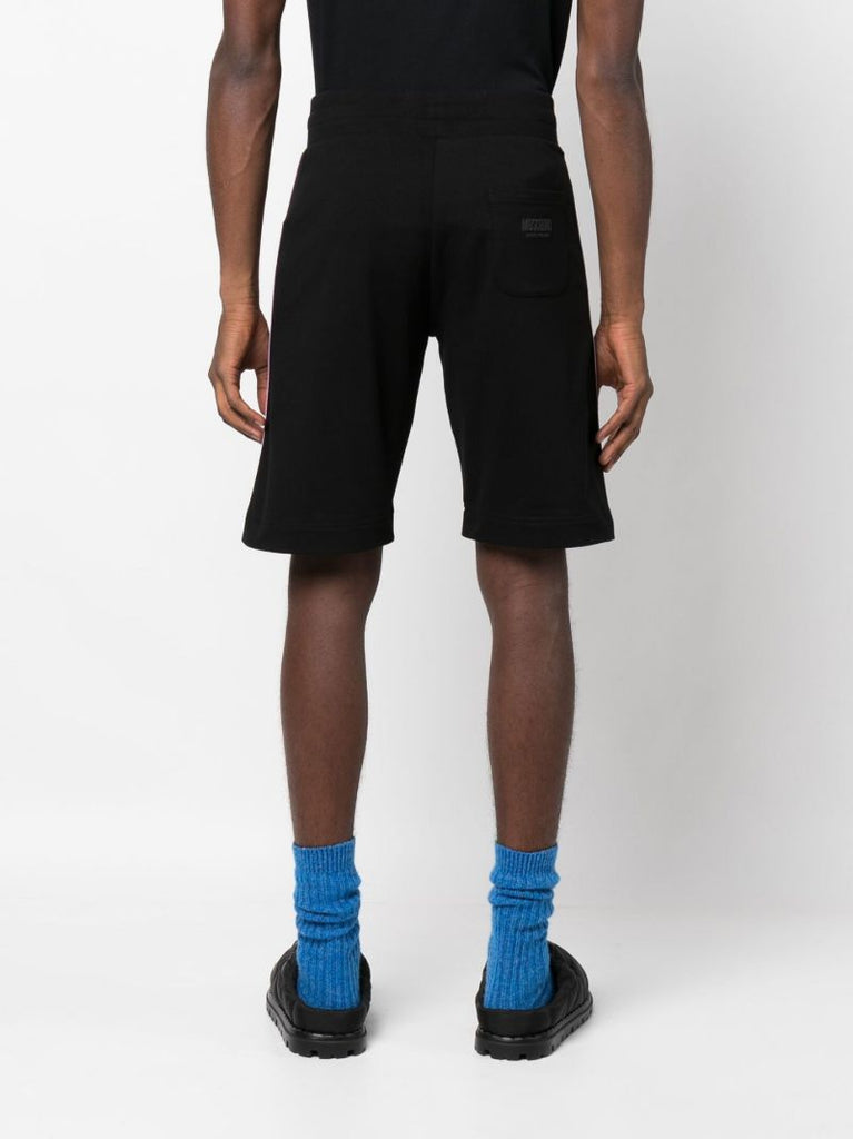Black Logo Tape Cotton Track Shorts