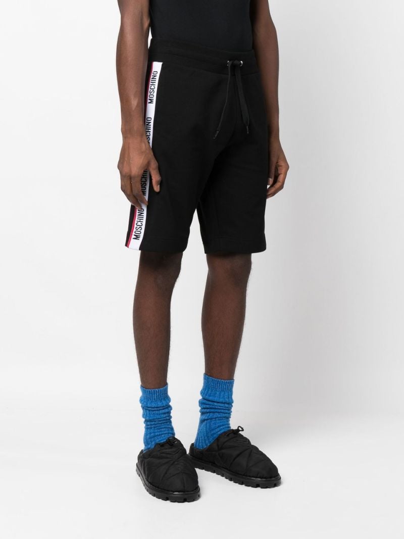 Black Logo Tape Cotton Track Shorts