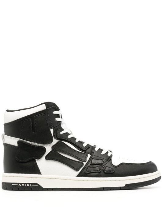Black Skel High-top Leather Sneakers