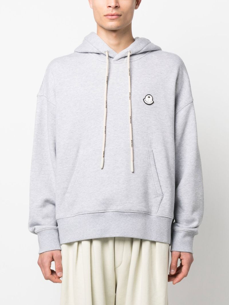 X Palm Angels Grey Drawstring Hoodie