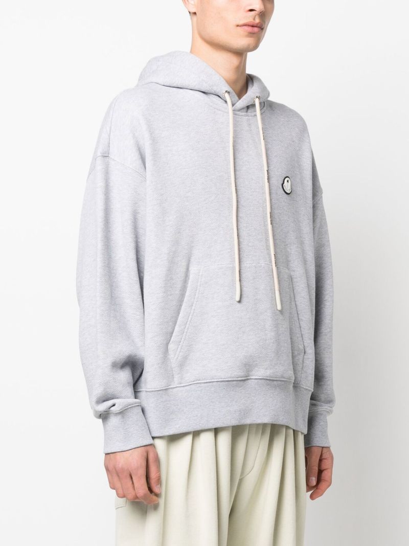 X Palm Angels Grey Drawstring Hoodie