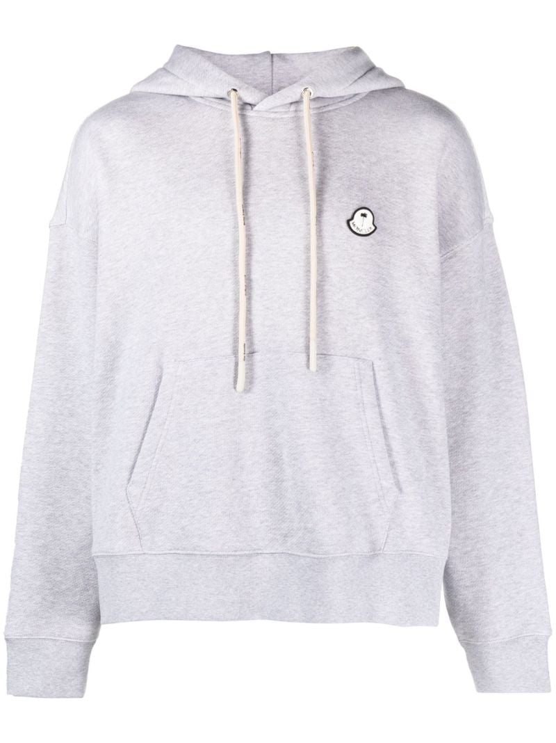 X Palm Angels Grey Drawstring Hoodie