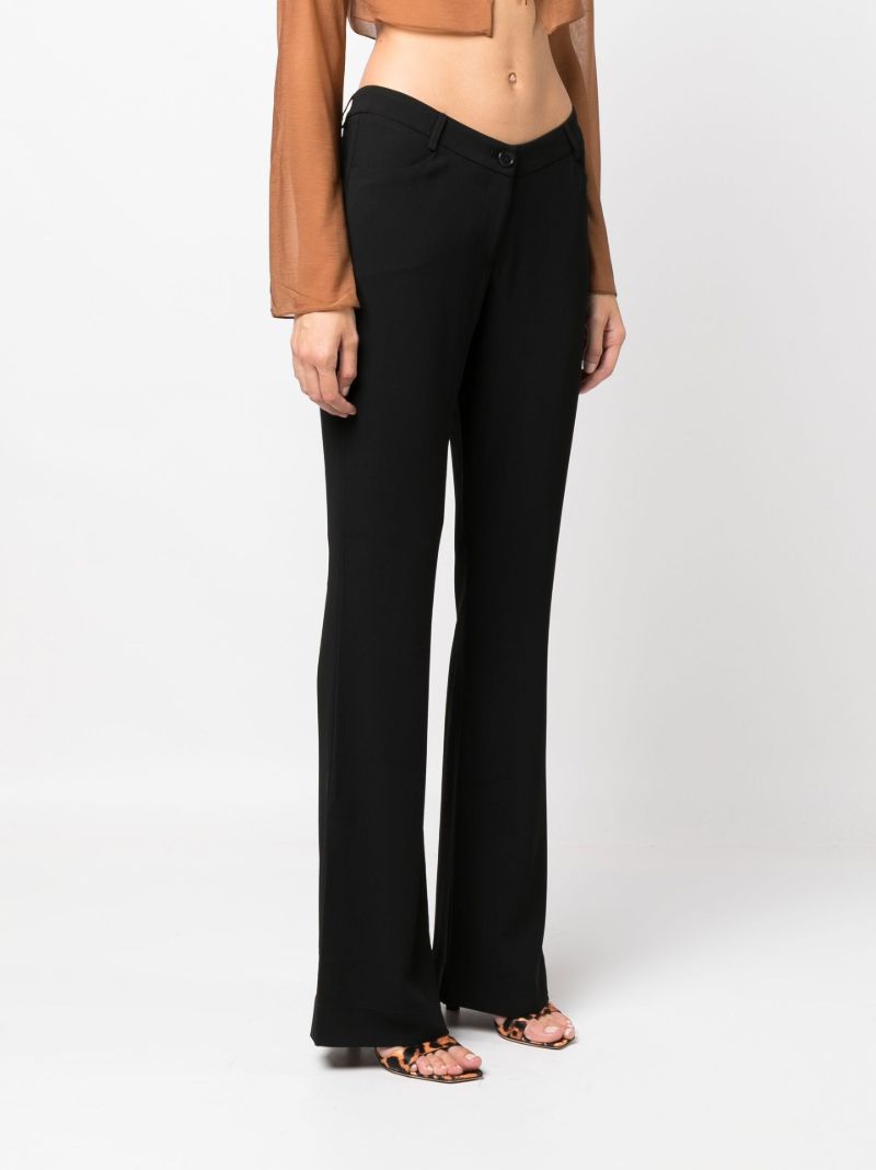 Black Cowboy Wide-leg Silk Trousers