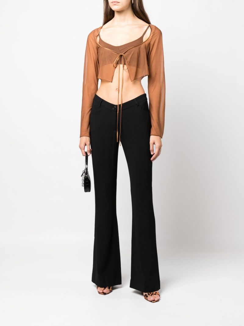 Black Cowboy Wide-leg Silk Trousers