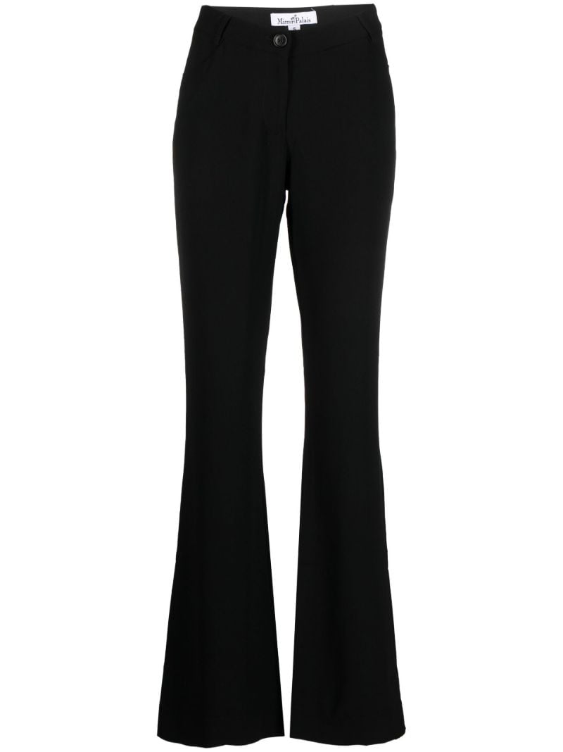 Black Cowboy Wide-leg Silk Trousers