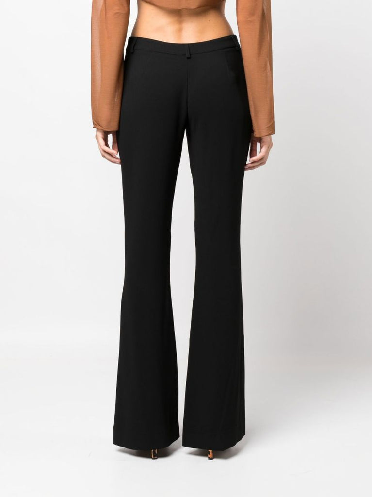 Black Cowboy Wide-leg Silk Trousers