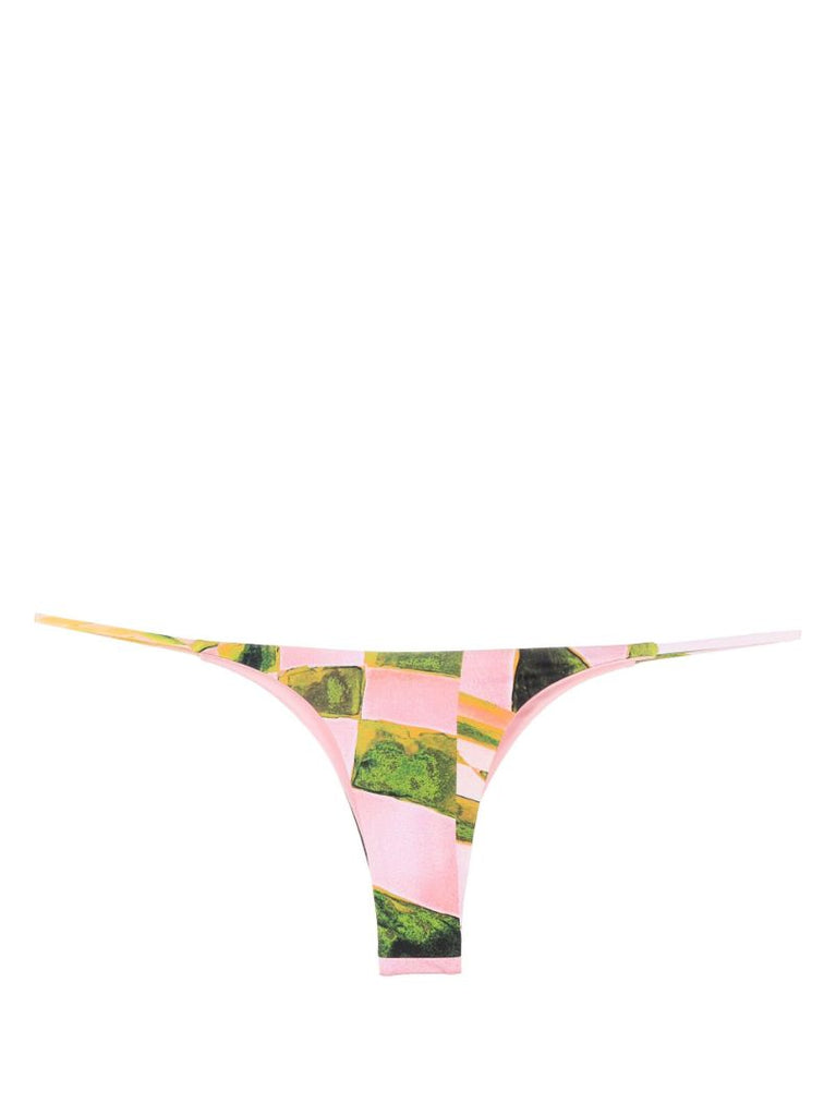 Pink Mini Ring Thong Bikini Bottoms