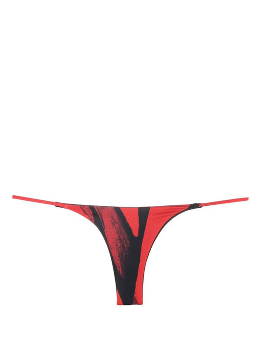 Red Mini Ring Thong Bikini Bottoms
