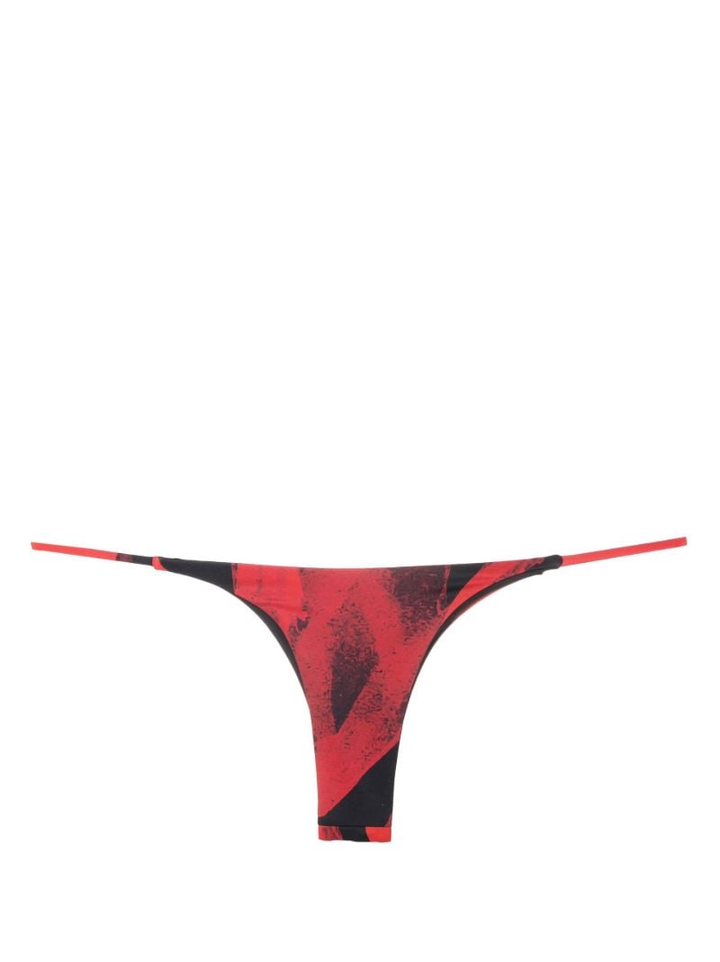 Red Mini Ring Thong Bikini Bottoms