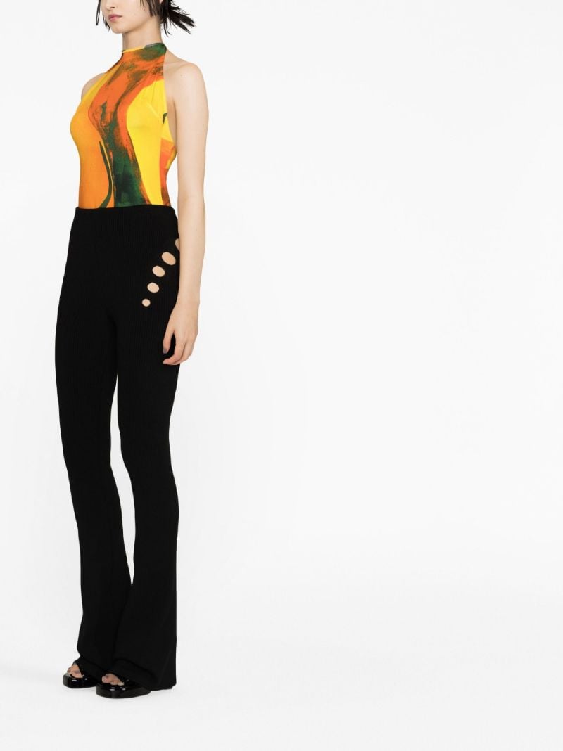 Orange Printed Halterneck Top