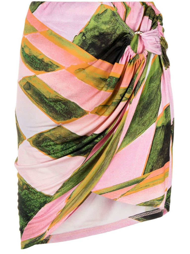 Pink Coastline Asymmetric Skirt