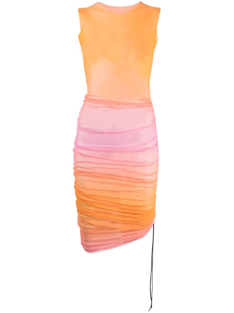 Orange Heatwave Ruched Mini Dress