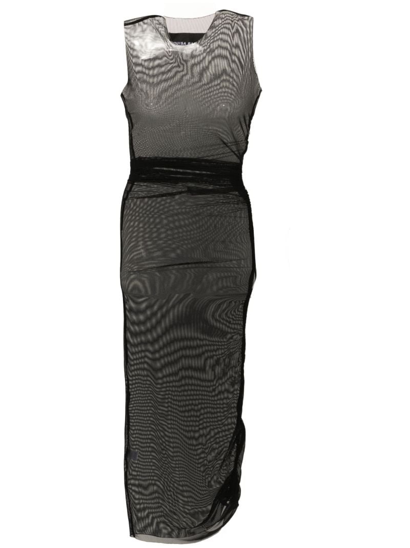Black Semi-sheer Mesh Dress