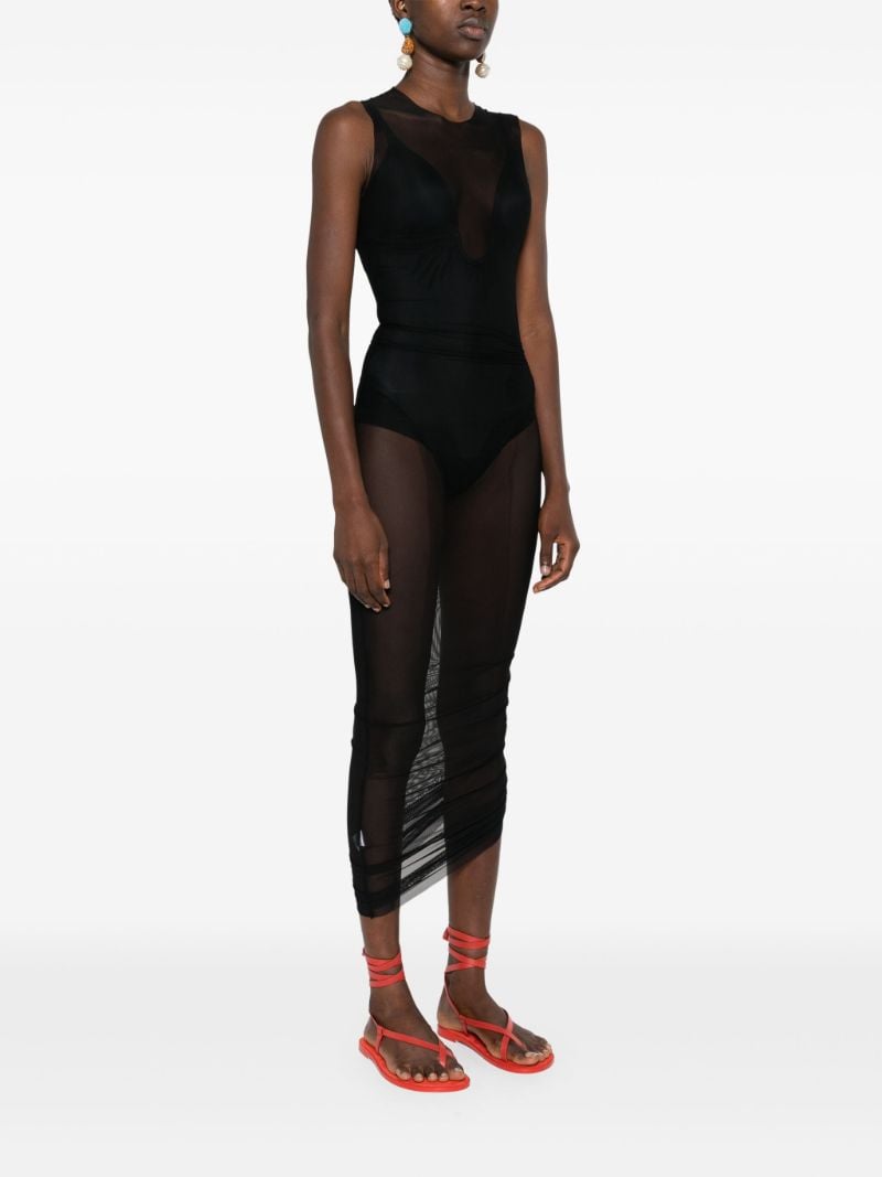 Black Semi-sheer Mesh Dress