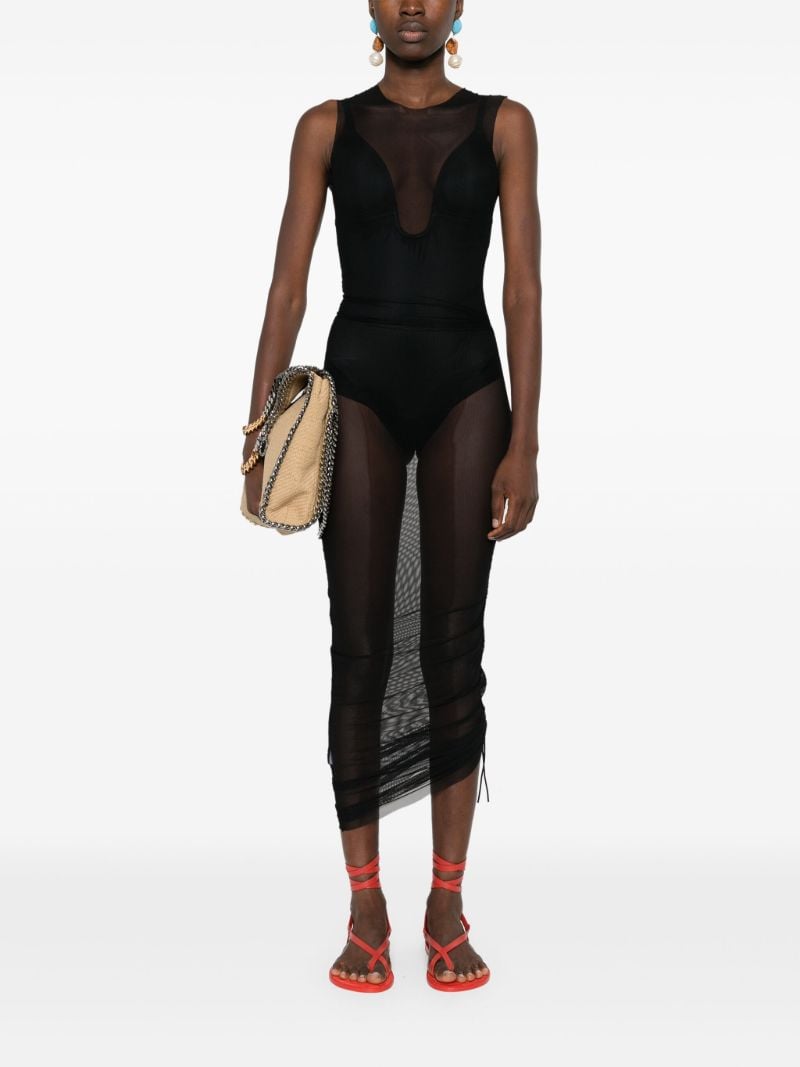 Black Semi-sheer Mesh Dress