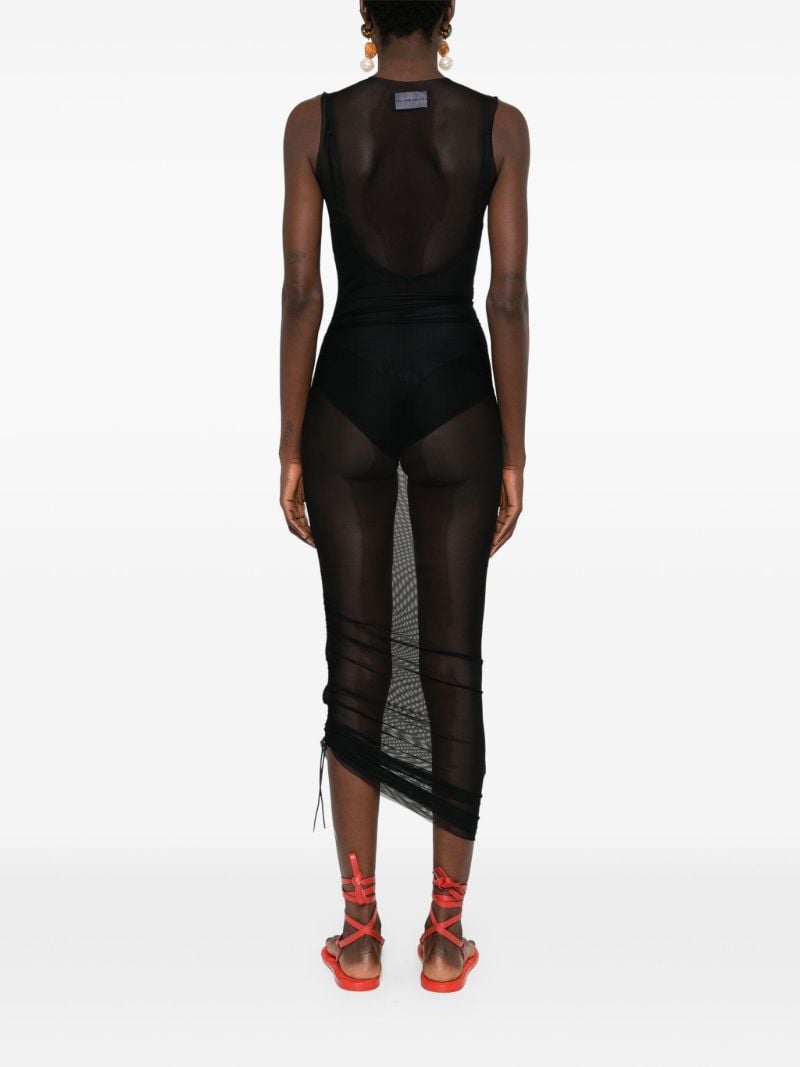 Black Semi-sheer Mesh Dress