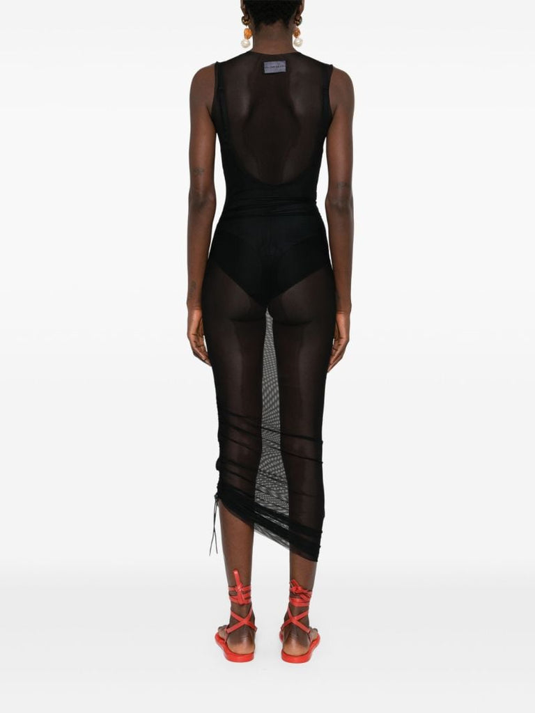 Black Semi-sheer Mesh Dress