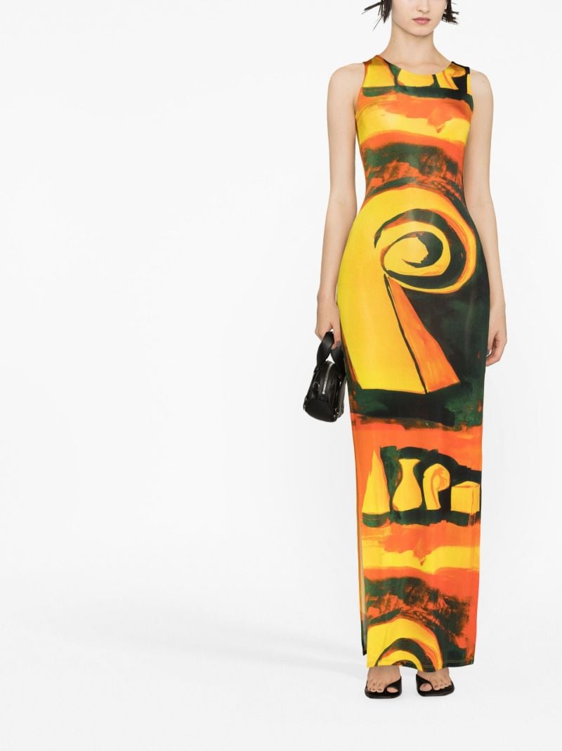 Yellow Sea Breeze Print Maxi Dress