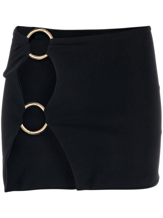 Black Double Ring Mini Skirt